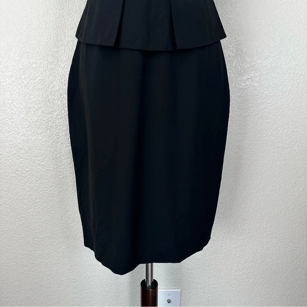 J. Crew Wool Blend Black Peplum Waist Dress, Size 4